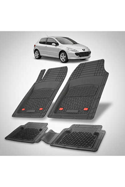 TEAMCAR Πατάκια αυτοκινήτου συμβατά με Peugeot 307 FL 3 πόρτες 2005-2008 μαύρο