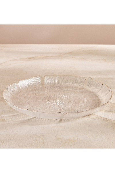 Generic Kamala Soda Lime Glass Serving Plate - 32 cm