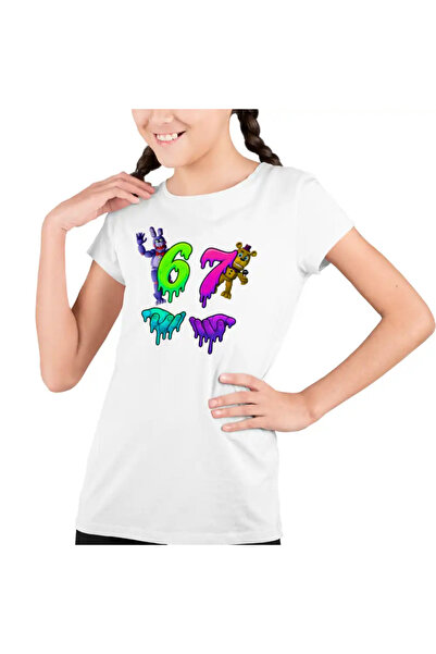 OEM Tricou Copii Fete Fnaf Six Seven Five Nights at Freddy Horror Halloween