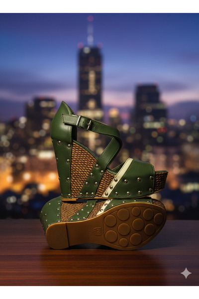 DARUGA Women's High Wedge Heeled Open Back Evening Dress Shoes