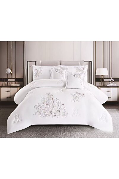 Red Rose مفرش نفرين مطرز صيفي مكون من 8 قطع مقاس 230*250 سم