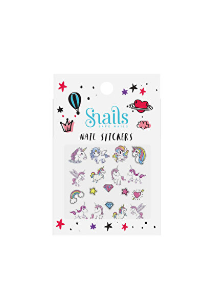 Snails AE034 ملصق أظافر يونيكورن قوس قزح