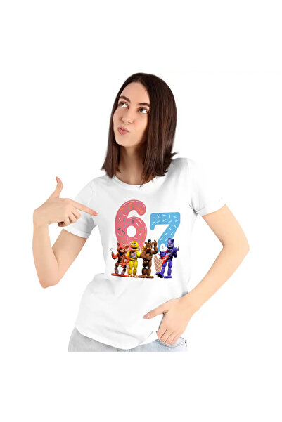 OEM T-shirt Women Fnaf Six Seven Ice Cream Party Five Nights at Freddy Horror...