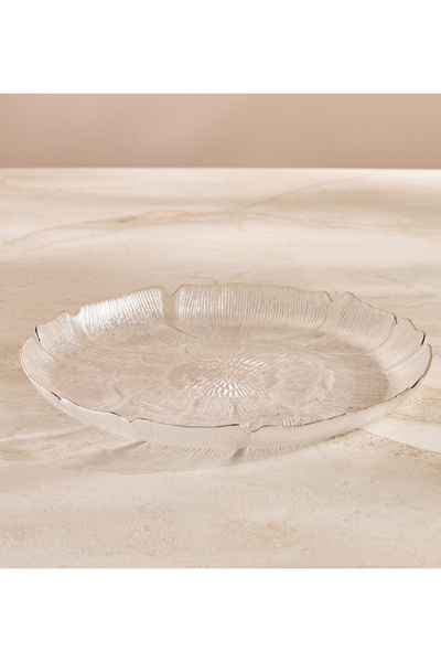 Generic Kamala Soda Lime Glass Serving Platter - 35 cm