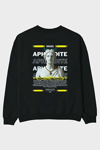 Ankhises Αφροδίτη 1 Μυθολογία Μαύρο Φούτερ Oversize με Στάμπα στην Πλάτη Ανδρ...