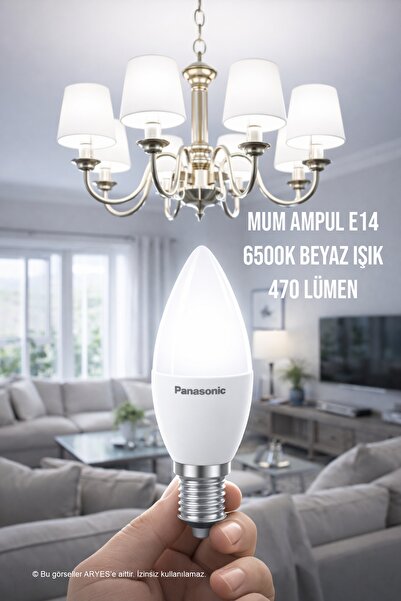 PANASONIC E14 4.9W Mum LED Ampul 6500K Beyaz Işık 470 Lümen | Tasarruflu