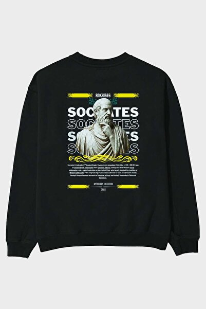 Ankhises Σοφοκλής Μυθολογία Μεταξύστιχο Μαύρο Φούτερ Oversize Ανδρικό Γυναικε...