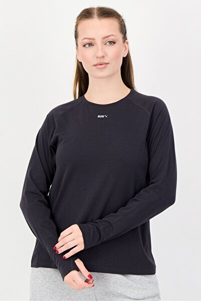 Puma Women Sportswear Fit Long Sleeve Running T-Shirt, Dark Grey