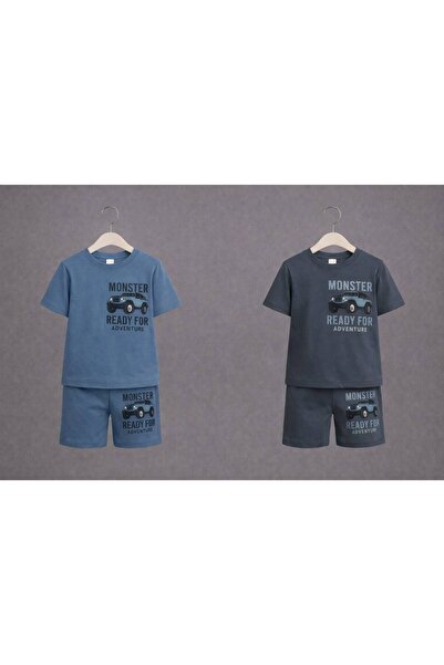 Milanlı Kids طقم صيفي قطني مكون من قطعتين للأولاد