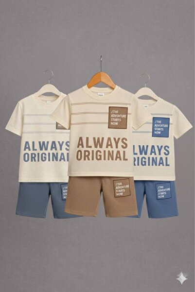 Milanlı Kids Set de vară din bumbac din 3 piese pentru băieți