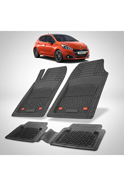 TEAMCAR Πατάκια αυτοκινήτου τύπου δίσκου συμβατά με Peugeot 208 (5θυρο, 2015-...