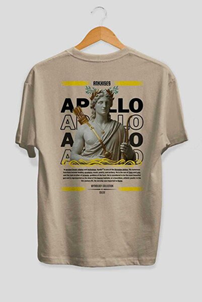 Ankhises Apollo 2 Mythology Back Printed Oversized T-Shirt Men Women Cotton C...