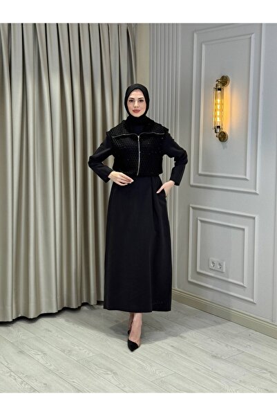 Jupe Rochie din plasă cu detalii pentru femei, pachet de 2