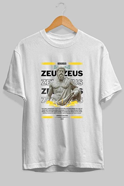 Ankhises Zeus 1 Mythology Front Printed Oversize T-Shirt Men Women Cotton Cre...