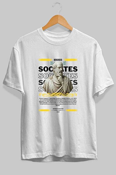 Ankhises Socrates Mythology Front Printed Oversize T-Shirt Men Women Cotton C...