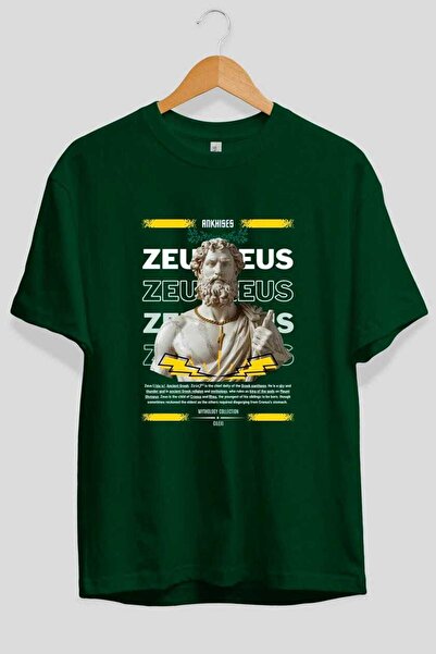 Ankhises Zeus 4 Mythology Front Printed Oversized T-Shirt Men Women Cotton Cr...