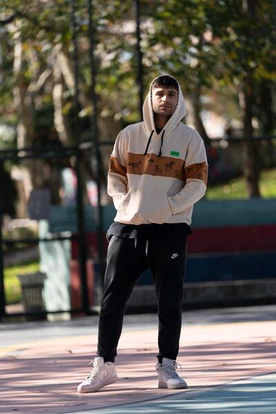 Nani Collection Taş&krem Oversize Unisex Sweatshirt