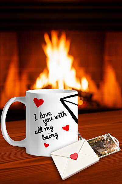 Flipped I Love You with All My Being Mug Cup and Keychain