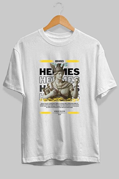Ankhises Hermes 2 Mythology μπροστινό τυπωμένο μπλουζάκι Oversize Ανδρικό Γυν...