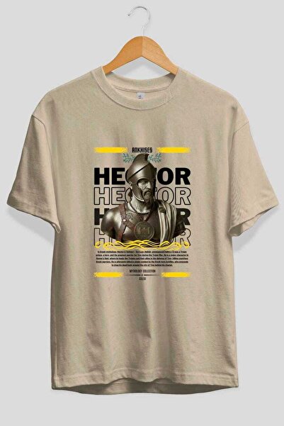 Ankhises Hector 1 Mythology Front Printed Oversize T-Shirt Men Women Cotton C...
