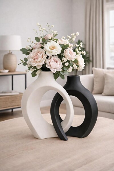 Store VAZO Lithora İç İçe Modern Vazo 2’li Set – Dekoratif Minimal Salon & Ma...