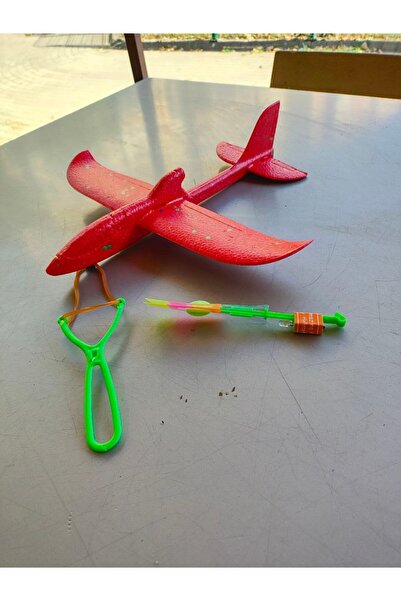 Store EPP Köpük Uçak Sapanlı Led Işıklı Kırmızı Dayanıklı Oyuncak 35 Cm açık ...