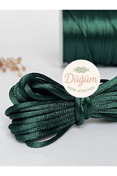 Düğüm Hobi Atölyesi 2 mm 20 metre Yeşil Floş Sıçan Kuyruğu Saç Örgü Bileklik ...