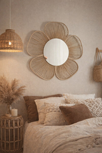 REMO Rattan Bambu Dekor Ayna , Çocuk Odası , Konsol Ayna , Dresuar Ayna , Yuv...