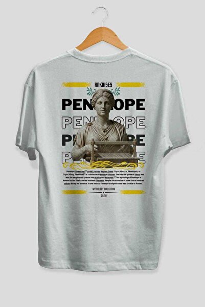 Ankhises Penelope 2 Mitologija Leđa Štampano Bela Oversize kroj T-shirt Muška...