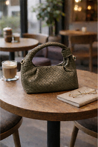 DENSİLA Жіноча сумка з візерунком хакі, міні-ланцюжок, ручна та через плече