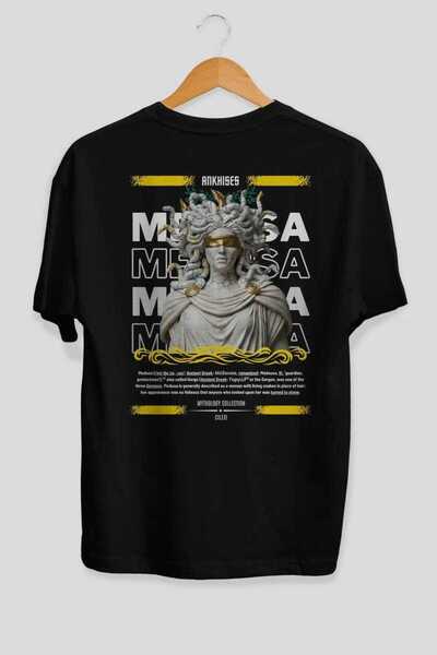 Ankhises Медуза 2 Митология Гръб Печат Черно Оверсайз тениска Мъжка Дамска Па...