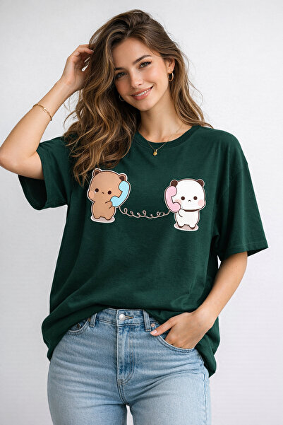 ArtYus Cute Teddy Bear Character Printed Cotton Relaxed Fit Round Neck Unisex...