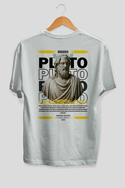 Ankhises Πλάτωνος 2 Μυθολογία Μπλουζάκι με στάμπα στην πλάτη, λευκό, υπερμεγέ...