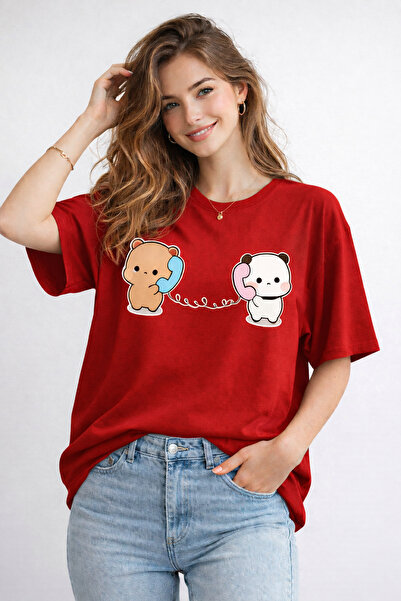 ArtYus Cute Teddy Bear Character Printed Cotton Relaxed Fit Round Neck Unisex...