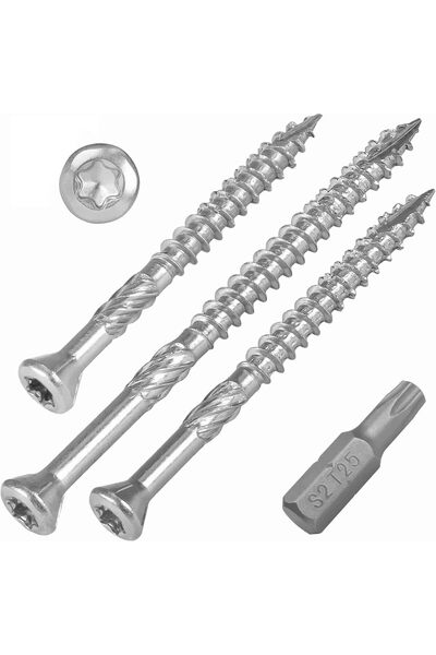OEMN Wood Screws for Carpentry, Sunken Head, TX25 Bit Included - 5x120 mm 200...