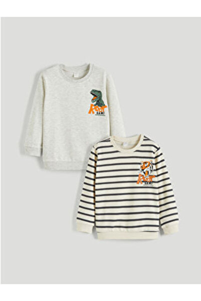 LC Waikiki ARTI-STORE سويت شيرت للأولاد مكون من قطعتين، بطباعة بيري، ونمط مخط...