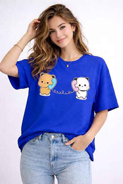 ArtYus Cute Teddy Bear Character Printed Cotton Relaxed Fit Round Neck Unisex...