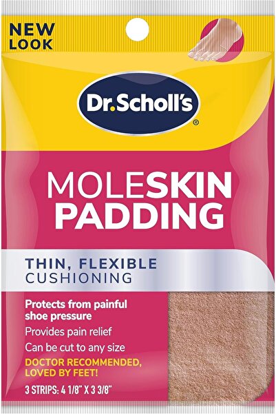 Dr. Scholl's Moleskin Padding, 3 Strips, Can Be Cut to Any Size