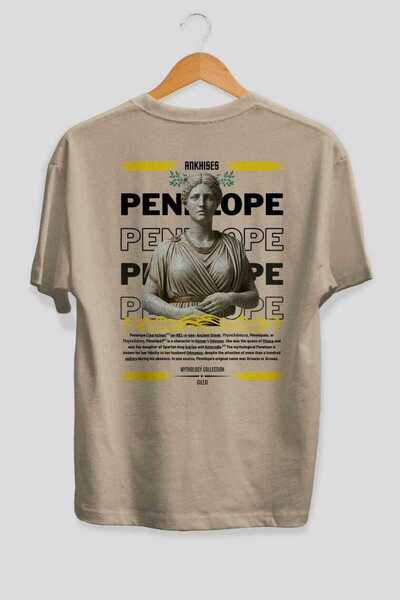Ankhises Tricou supradimensionat bej cu imprimeu pe spate Penelope 1 Mytholog...