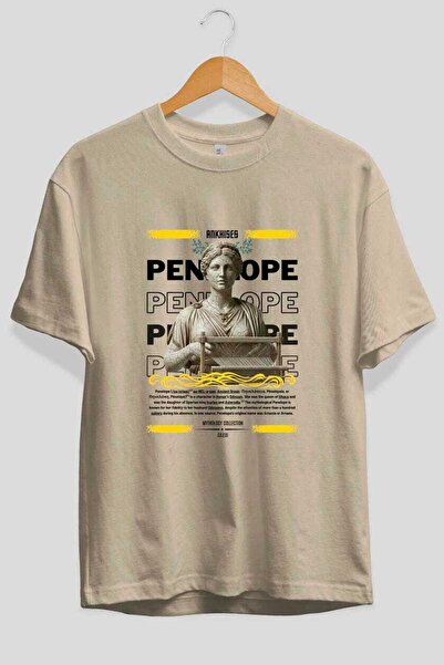 Ankhises Penelope 2 Mitologija prednja strana Štampano Bež Oversize kroj T-sh...