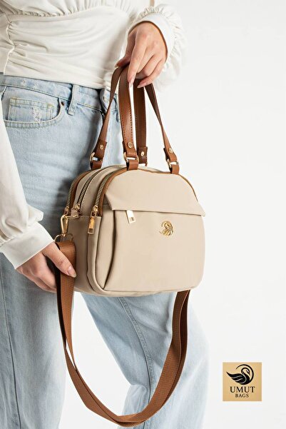 Çanta Trend Light Mink Tan Faux Leather Women's Hand Shoulder and Crossbody Bag