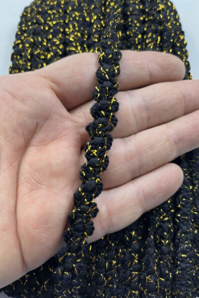 Hobigram Lunaria Knitted Ribbon – 1 cm Width – 1 Meter |   Black Background w...