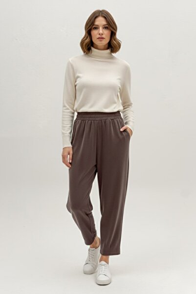 Puane Pantaloni modal pentru femei, cu talie elastică, în formă de morcov-18276