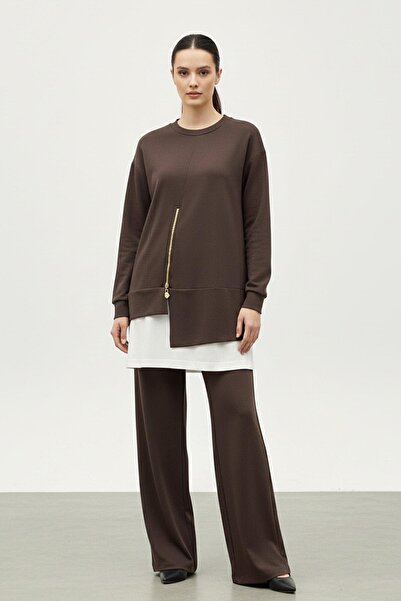 Puane Жіночий комплект туніки та брюк із застібкою-блискавкою