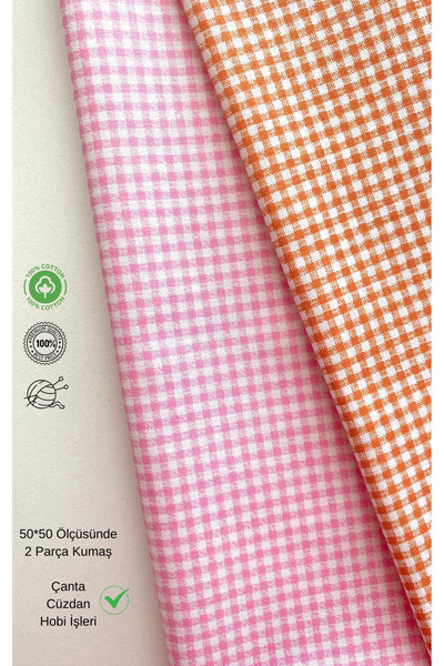 seyranat Torba , Novčanik , 2 komada 50 cm ružičaste i narandžaste tkanine za...