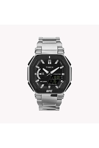 Timex Men's Silver Metal Watch, Black Display | Tw2v84600