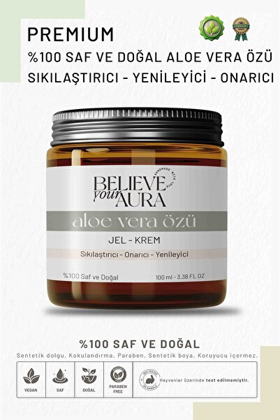 Believe Your Aura Aloe Vera Jel Kremi - Sıkılaştırıcı Yenileyici Onarıcı %100...