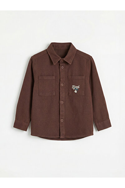 LC Waikiki Shining Choices Embroidered Boys' Gabardine Shirt from Shining Store