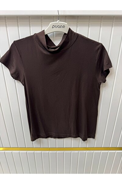 Puane Γυναικεία κοντομάνικη εσωτερική μπλούζα με ψηλό λαιμό