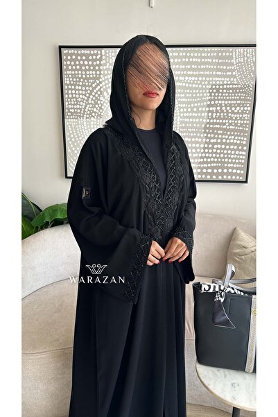 Warazan عباية عملية للعيد بتطريز على الصدر والأكمام